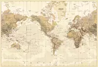 Papel de Parede Mapa do Mundo Geográfico Amarelo 2205-8117