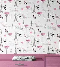 Papel de parede Paris meninas 3378-8122