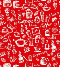Papel de parede café Gourmet fundo vermelho 3382-8133