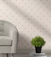 Papel de parede de coração rosa autoadesivo 3383-8135