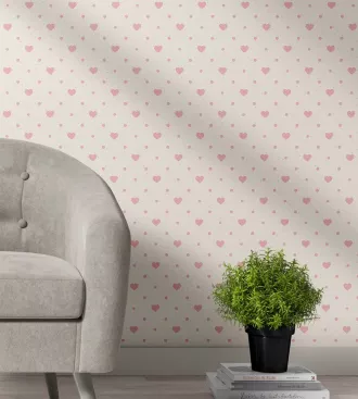 Papel de parede de coração rosa autoadesivo