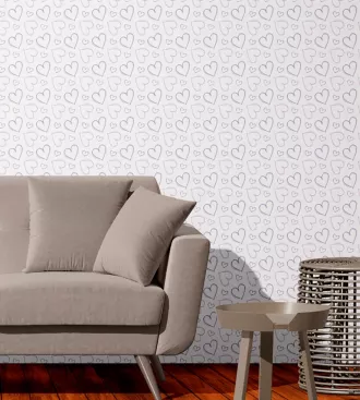 Papel de parede de coração lilás autoadesivo