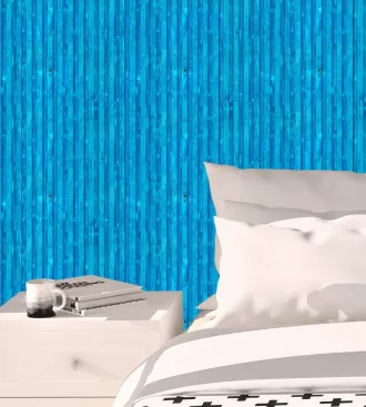 Papel de parede madeira azul ripada