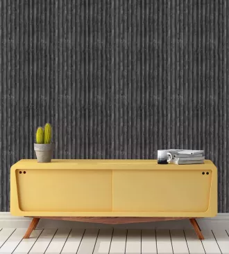 Papel de parede madeira preto ripada