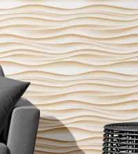 Papel de parede gesso ondas bege 3401-8188