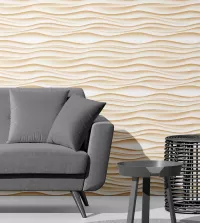 Papel de parede gesso ondas bege 3401-8190