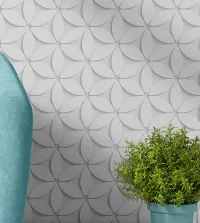 Papel de parede flores em gesso 3D 3402-8191