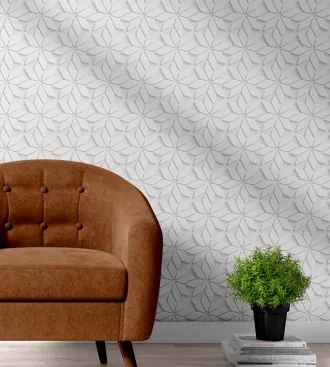 Papel de parede gesso 3D floral
