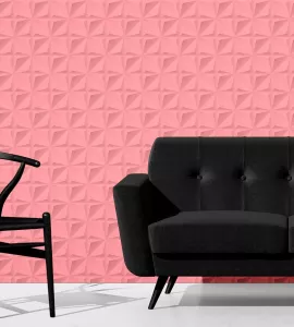 Papel de parede 3D dobras tons rosa