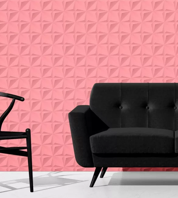 Papel de parede 3D dobras tons rosa 3409-8213
