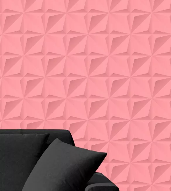 Papel de parede 3D dobras tons rosa 3409-8215