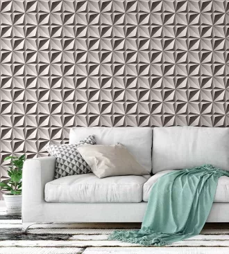 Papel de parede revestimento gesso 3D abstrato