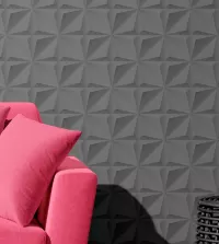 Papel de parede 3D dobras estrelas cinza 3416-8233