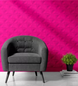 Papel de parede 3D dobras estrelas pink