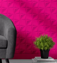 Papel de parede 3D dobras estrelas pink 3417-8235