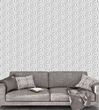 Papel de parede 3D flores gesso