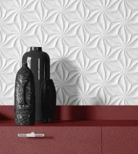 Papel de parede 3D flores gesso 3418-8240