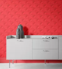 Papel de parede 3D dobras tons vermelho 3419-8242