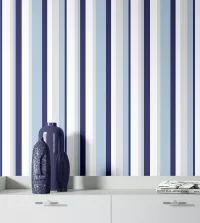 Papel de parede adesivo masculino listras tons azul 3425-8259