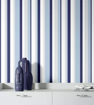 Papel de parede adesivo masculino listras tons azul