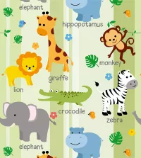 Papel de parede infantil Safari animaizinhos 3427-8266