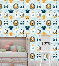 Papel de parede infantil Safari fundo azul 3428-8270