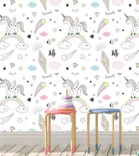 Papel de parede infantil unicórnio lovers 3429-8271