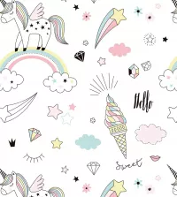Papel de parede infantil unicórnio lovers 3429-8273