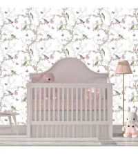 Papel de parede jardim e pássaros 3433-8285