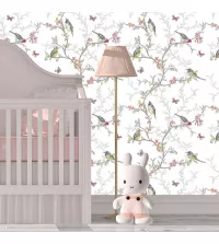 Papel de parede jardim e pássaros 3433-8286