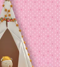 Papel de parede infantil ursinhos com fundo rosa 3436-8296