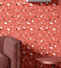 Papel de parede adesivo Granilite em tons vermelhos 3439-8305