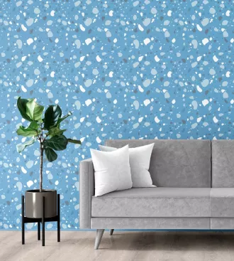 Papel de parede adesivo Granilite com fundo azul