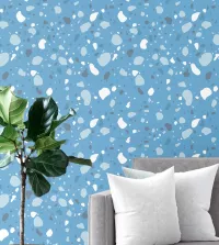 Papel de parede adesivo Granilite com fundo azul 3441-8311