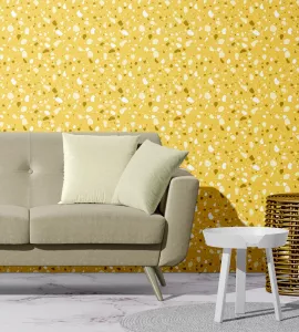Papel de parede adesivo Granilite com fundo amarelo