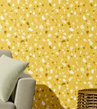 Papel de parede adesivo Granilite com fundo amarelo 3443-8317