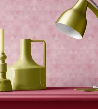 Papel de parede adesivo geométrico triangulos rosa 3445-8323