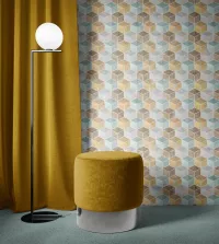 Papel de parede adesivo geométrico cubos vintage 3448-8329