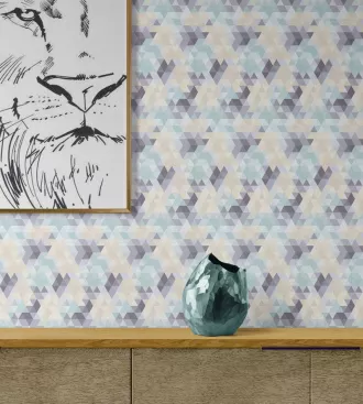 Papel de parede adesivo mosaico tons pastel