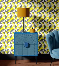 Papel de parede adesivo mosaico tons de amarelo 3452-8341
