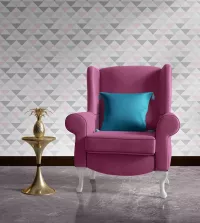 Papel de parede geométrico bebê rosa e cinza 3450-8351