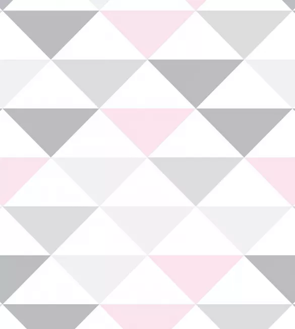 Papel de parede geométrico bebê rosa e cinza 3450-8353