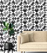 Papel de parede adesivo ladrilho tons de cinza 3458-8362