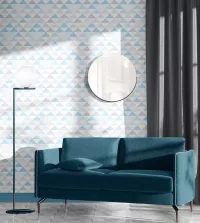 Papel de parede geométrico bebê azul claro 3457-8363