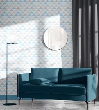 Papel de parede geométrico bebê azul claro