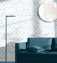 Papel de parede geométrico bebê azul claro 3457-8365
