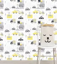 Papel de parede de carrinhos tons claros 3461-8372