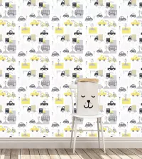 Papel de parede de carrinhos tons claros 3461-8374