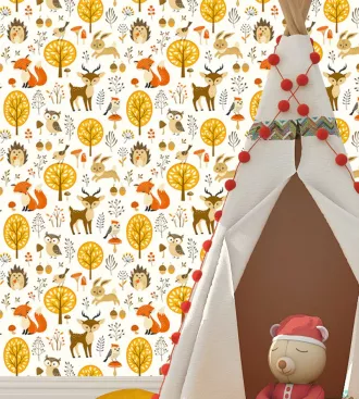 Papel de parede floresta infantil
