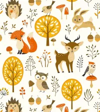 Papel de parede floresta infantil 3464-8380